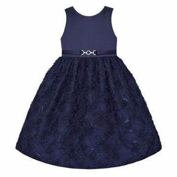 Girls 7-16 Size American Princess Floral Soutache Dress, Girl's, Size: 14, Blue (navy)