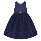 Girls 7-16 Size American Princess Floral Soutache Dress, Girl's, Size: 14, Blue (navy)