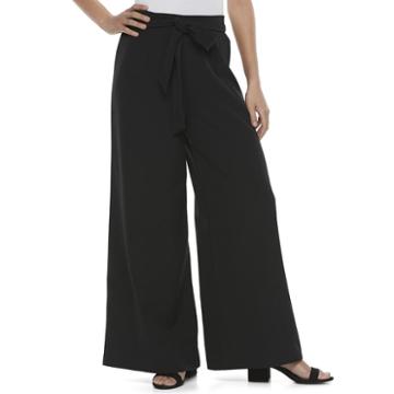 Juniors' Jolie Vie Black Palazzo Pants, Size: Medium