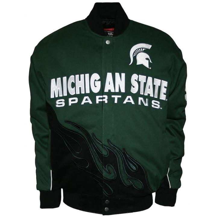 Men's Franchise Club Michigan State Spartans Hot Route Twill Jacket, Size: Xxl, Green
