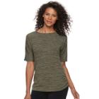 Women's Croft & Barrow&reg; Rouched Dolman Tee, Size: Medium, Med Green