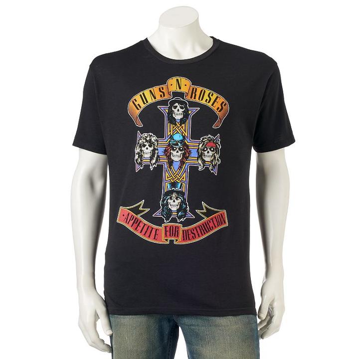 Men's Guns 'n' Roses Tee, Size: Medium, Black