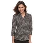 Women's Dana Buchman Poplin Blouse, Size: Xl, Black