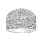 Simply Vera Vera Wang 14k White Gold 1 1/2 Carat T.w. Certified Diamond Multi Row Anniversary Ring, Women's, Size: 8