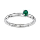 Stacks And Stones Sterling Silver Lab-created Emerald Stack Ring, Women's, Size: 7