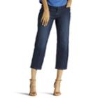 Women's Lee Relaxed Fit Denim Capris, Size: 4 - Regular, Dark Blue