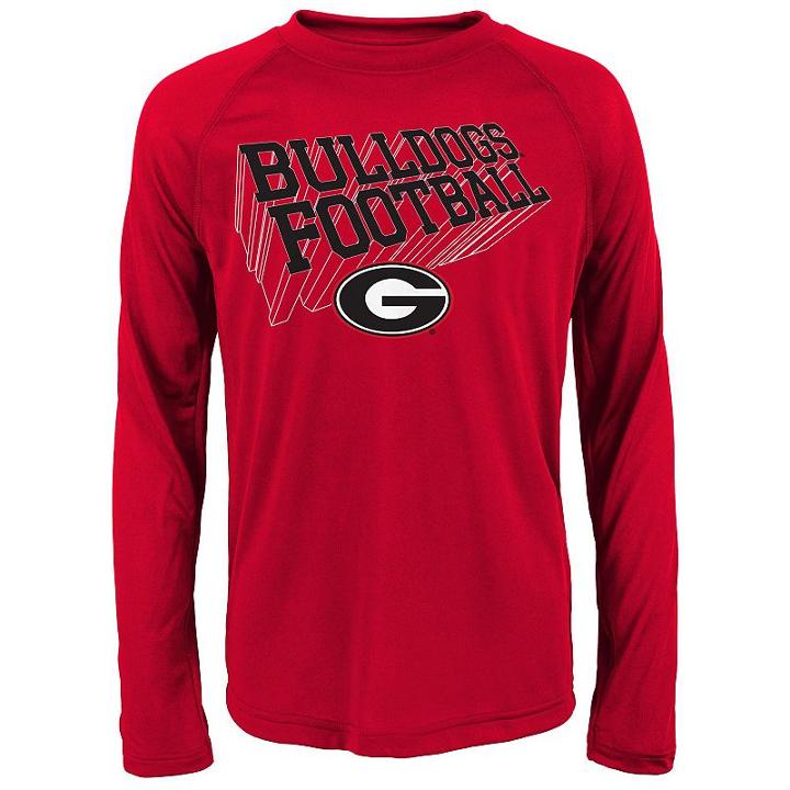 Boys 8-20 Georgia Bulldogs Dimensional Long-sleeve Performance Tee, Boy's, Size: S(8), Red