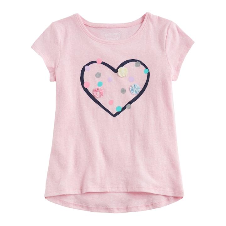 Girls 4-10 Jumping Beans&reg; Hi Low Graphic Tee, Size: 10, Brt Pink