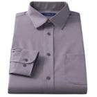 Men's Croft & Barrow&reg; Classic-fit Easy Care Solid Spread-collar Dress Shirt, Size: 17.5 36/37, Med Grey