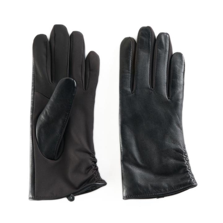 Women's Apt. 9&reg; Ruched Leather Tech Gloves, Size: S-m, Black