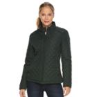 Women's Weathercast Solid Quilted Jacket, Size: Xl, Green Oth