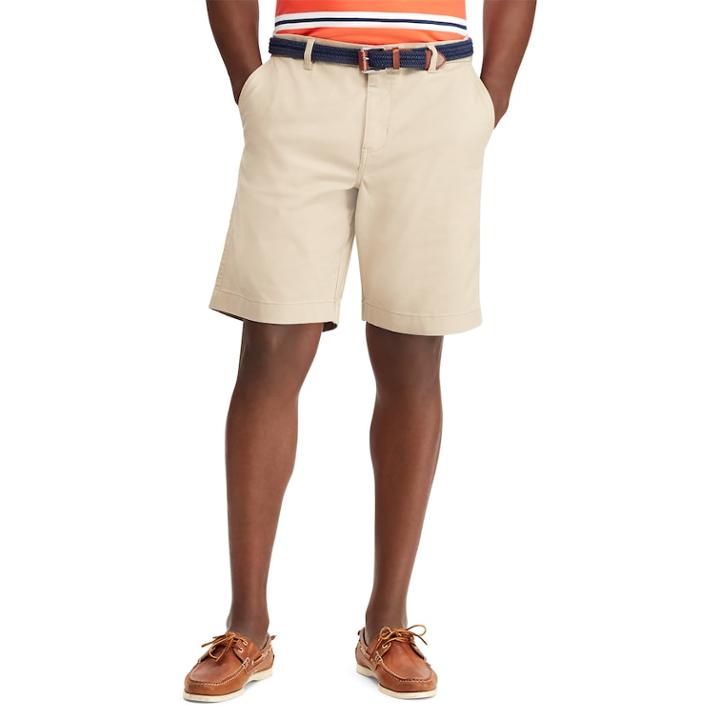 Big & Tall Chaps Flat-front Stretch Twill Shorts, Men's, Size: 50, Beig/green (beig/khaki)