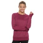 Women's Tek Gear&reg; Crewneck Thumb Hole Sweatshirt, Size: Xxl, Dark Red