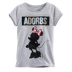 Disney's Minnie Mouse Girls 4-7 Adorbs Glitter Tee By Jumping Beans&reg;, Size: 6x, Light Grey