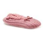 Women's Sonoma Goods For Life&trade; Knit Ribbed Fuzzy Babba Ballerina Slippers, Size: M-l, Pink