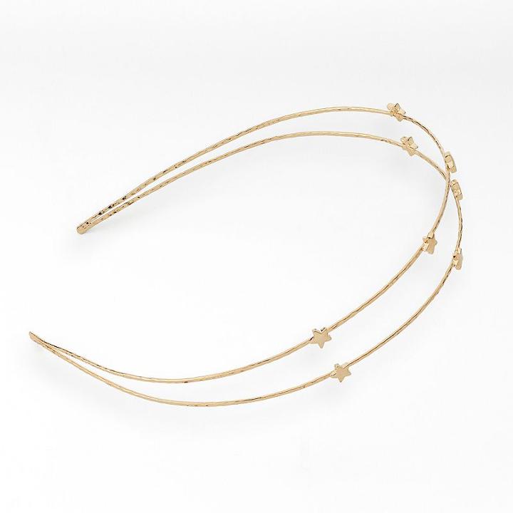 Lc Lauren Conrad Hammered Star Headband, Women's, Gold