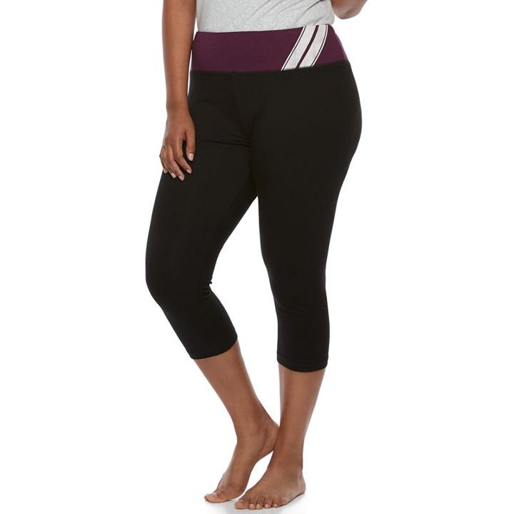 Juniors' Plus Size So&reg; Capri Yoga Leggings, Size: 2xl, Drk Purple