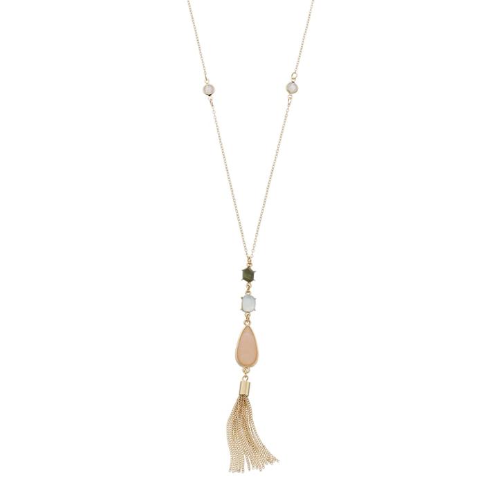Lc Lauren Conrad Geometric Stone Tassel Pendant Necklace, Women's, Multicolor