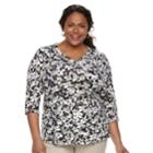 Plus Size Croft & Barrow&reg; Solid V-neck Tee, Women's, Size: 1xl, Oxford