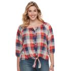 French Laundry Plus Size Button Down Top, Women's, Size: 3xl, Brt Red