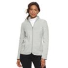 Women's Croft & Barrow&reg; Zippered Fleece Jacket, Size: Medium, Med Grey