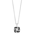 Simply Vera Vera Wang Sterling Silver 1/3 Carat Black & White Diamond Knot Pendant Necklace, Women's, Size: 18