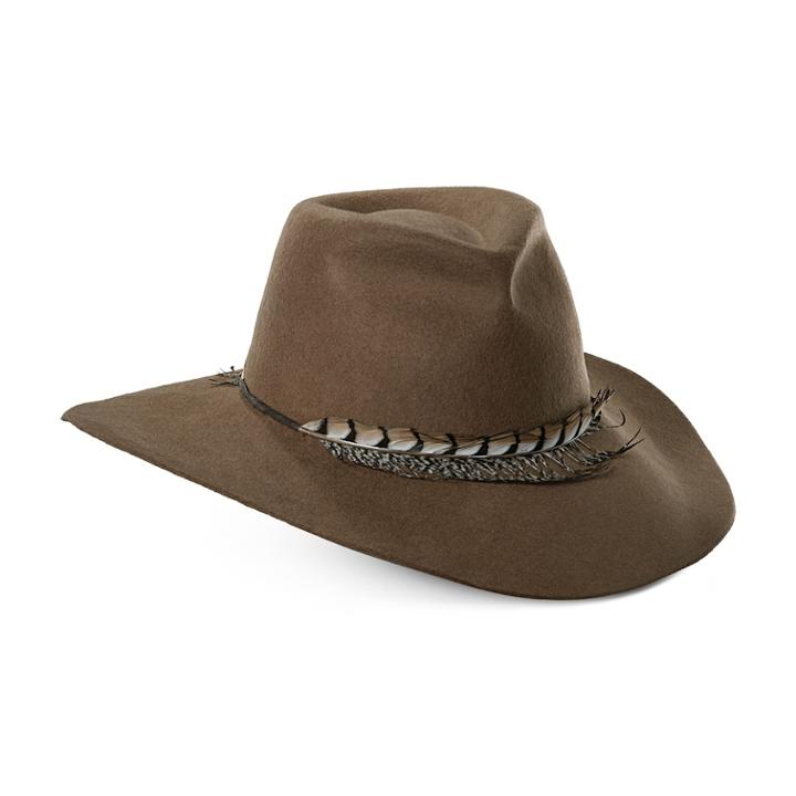 Women's Scala Feather Trimmed Safari Hat, Red/coppr (rust/coppr)