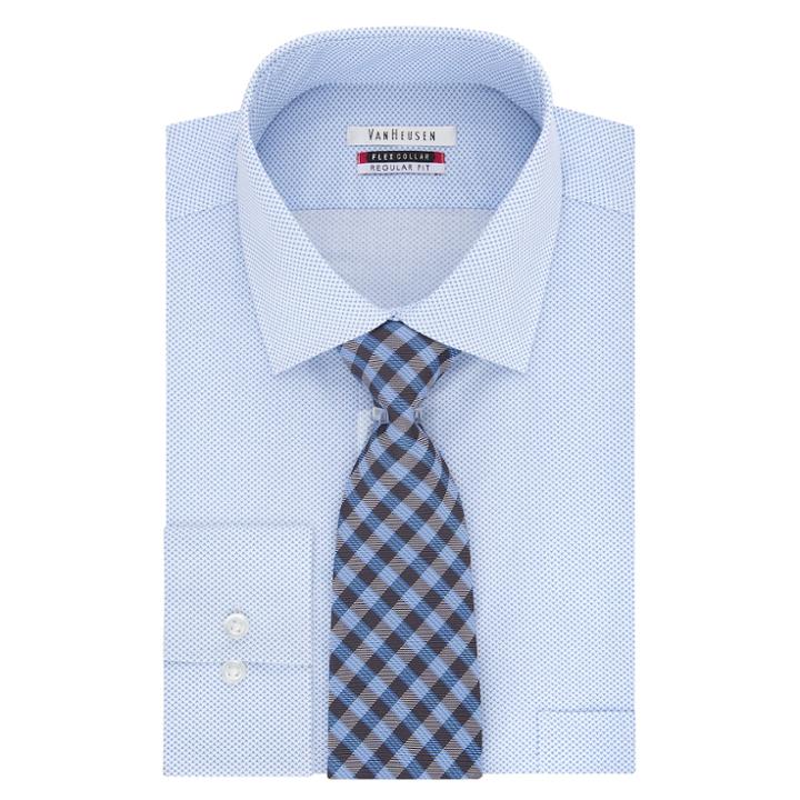 Men's Van Heusen Regular-fit Flex Collar Dress Shirt & Tie, Size: M-32/33, Blue Other