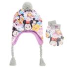 Disney's Tsum Tsum Girls 4-16 Earflap Pom-pom Hat & Gloves Set, Girl's, Grey