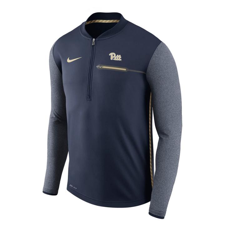 Men's Nike Pitt Panthers Coach Pullover, Size: Small, Blue (navy)