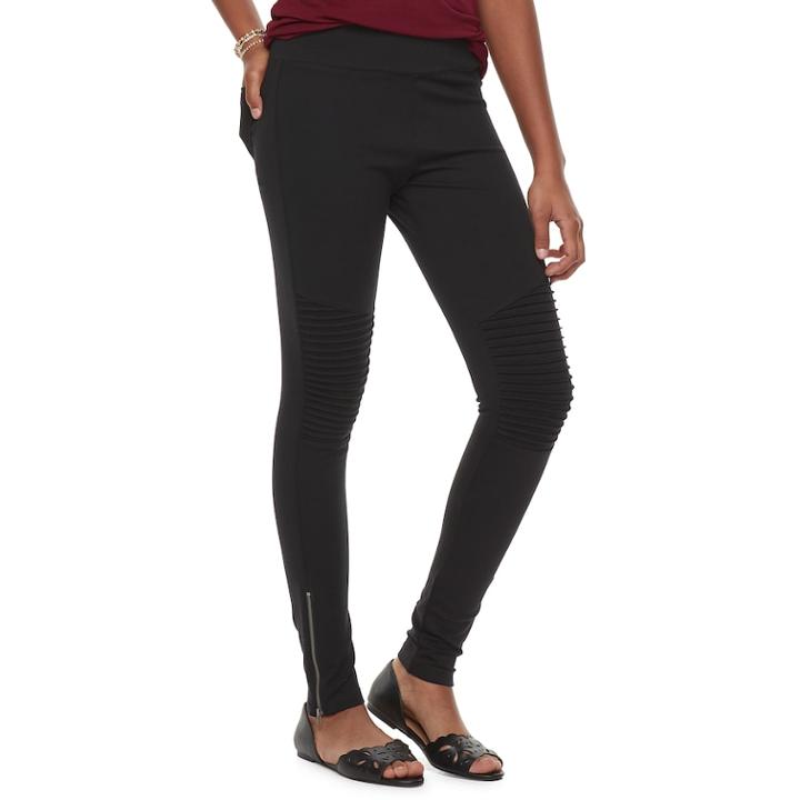 Juniors' Mudd High-waisted Ponte Leggings, Teens, Size: Small, Black