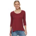 Women's Sonoma Goods For Life&trade; Ribbed Scoopneck Tee, Size: Small, Dark Red