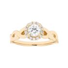 14k Gold 5/8 Carat T.w. Igl Certified Diamond Halo Engagement Ring, Women's, White