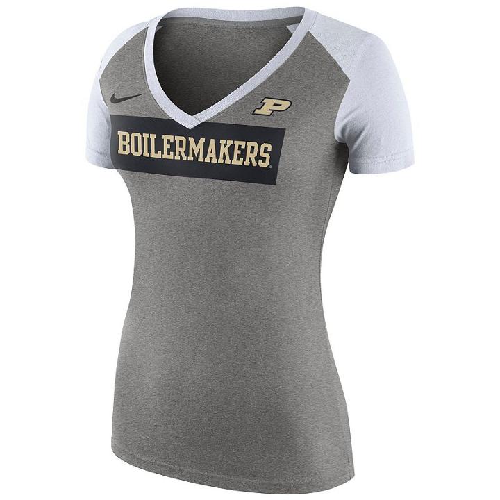 Women's Nike Purdue Boilermakers Football Top, Size: Xl, Dark Grey