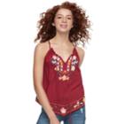 Juniors' About A Girl Floral & Geometric Tank, Size: Small, Red