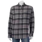 Men's Croft & Barrow&reg; Classic-fit Plaid Flannel Button-down Shirt, Size: Large, Dark Grey