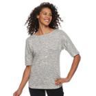 Women's Croft & Barrow&reg; Rouched Dolman Tee, Size: Large, White Oth