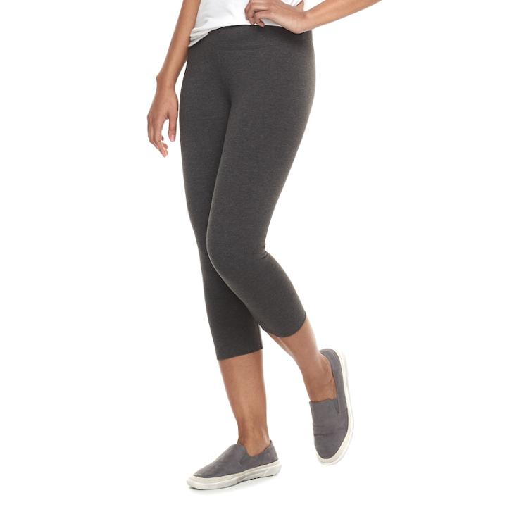 Petite Sonoma Goods For Life&trade; Jersey Capri Leggings, Women's, Size: M Petite, Dark Grey