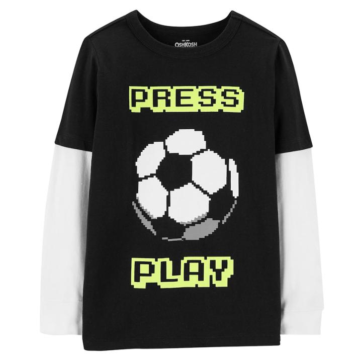 Boys 4-12 Oshkosh B'gosh&reg; Press Play Soccer Ball Glow In The Dark Graphic Tee, Size: 8, Black