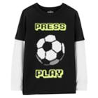 Boys 4-12 Oshkosh B'gosh&reg; Press Play Soccer Ball Glow In The Dark Graphic Tee, Size: 8, Black