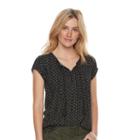 Women's Sonoma Goods For Life&trade; Pintuck Tassel Tee, Size: Medium, Black