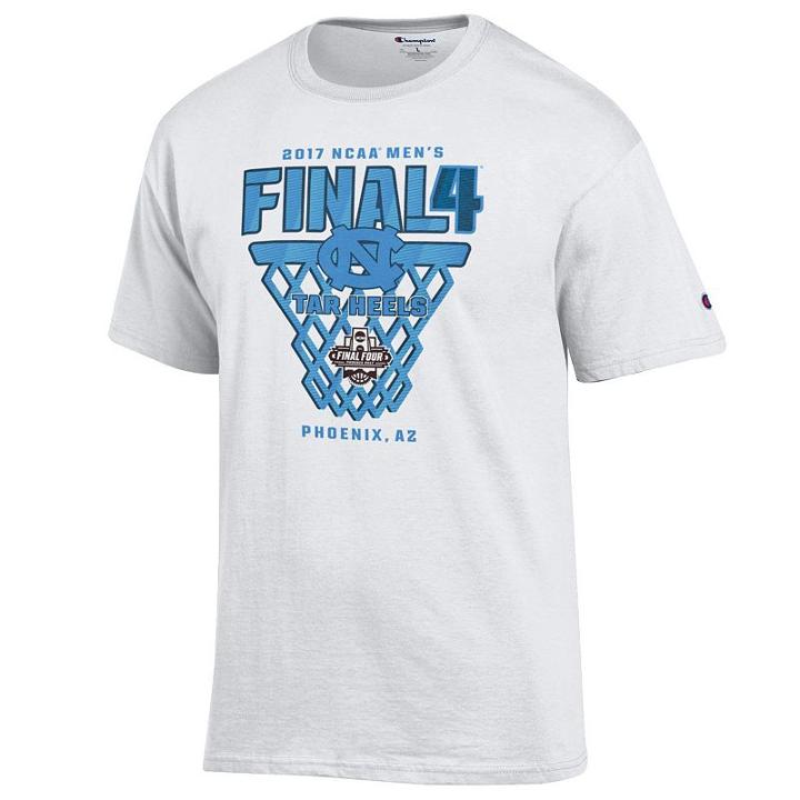 Men's North Carolina Tar Heels 2017 Men's Basketball Final Four Jersey Tee, Size: Large, White
