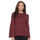 Women's Apt. 9&reg; Knit Bell Sleeve Top, Size: Xxl, Red