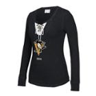 Women's Ccm Pittsburgh Penguins Lace-up Henley Tee, Size: Large, Multicolor