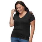 Plus Size Jennifer Lopez Lace Cold-shoulder Tee, Women's, Size: 3xl, Black