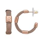 Marie Claire Jewelry Rose Gold Tone Clover Mesh Hoop Earrings, Women's, Pink