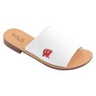Women's Wisconsin Badgers Fashionable Slide Sandals, Size: 7, White