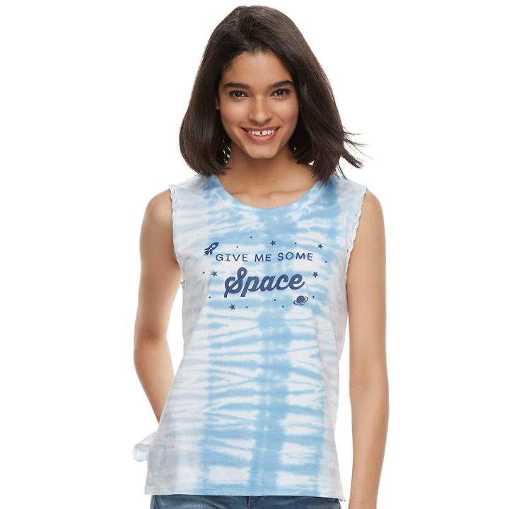 Juniors' Give Me Some Space Tie-dye Tank Top, Teens, Size: Xxl, Blue