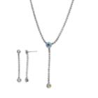 Crystal Allure Y Necklace And Linear Drop Earring Set, Women's, Size: 18, Multicolor