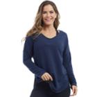 Women's Balance Collection Leigh Strappy Long Sleeve Top, Size: Small, Dark Blue